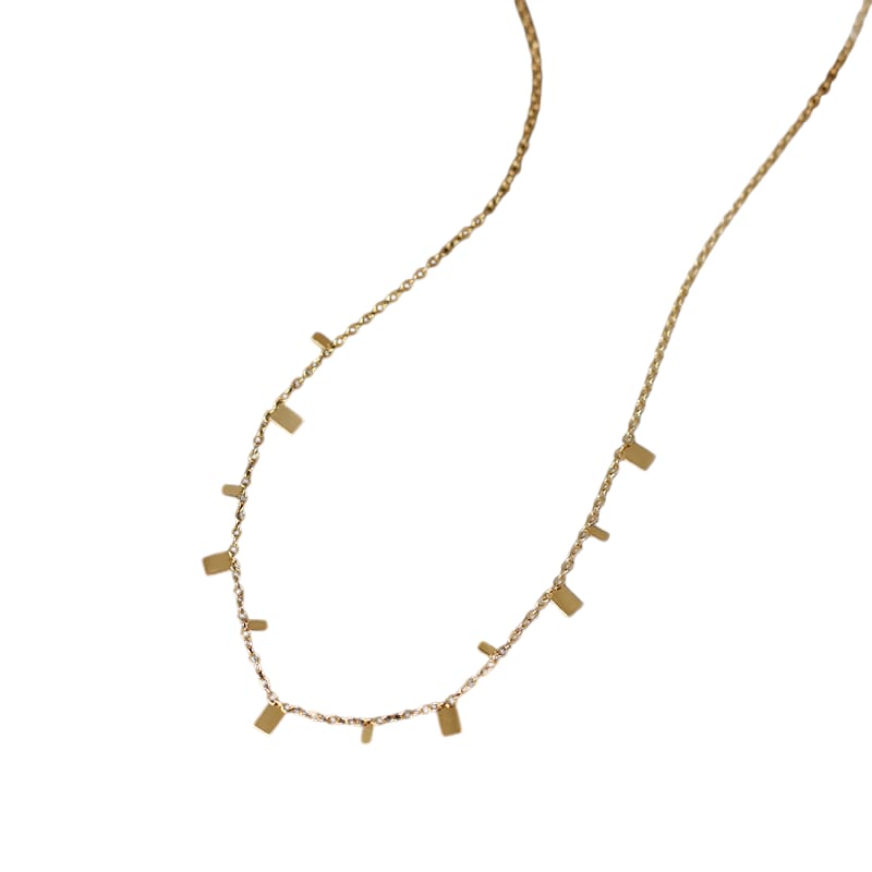 18K Clavicle chain square chain